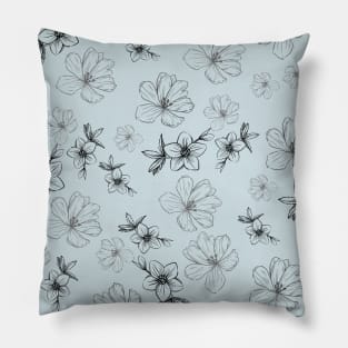 Blue flower floral pattern Pillow