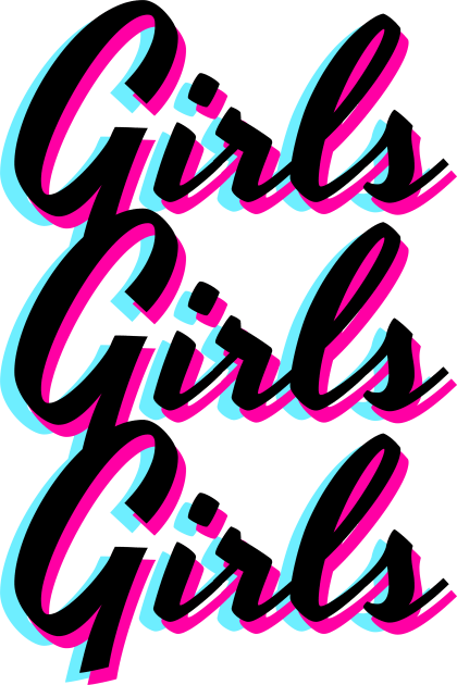 Girls Girls Girls Text Design Kids T-Shirt by BrightLightArts
