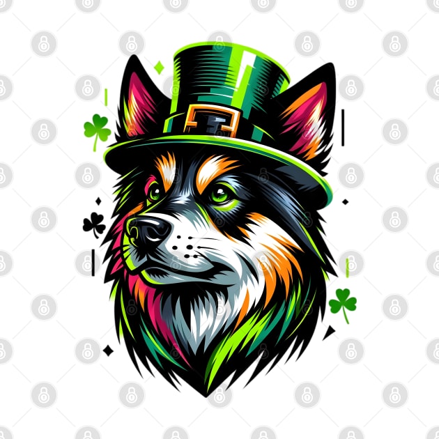 Norwegian Buhund Embraces St Patrick's Day Spirit by ArtRUs