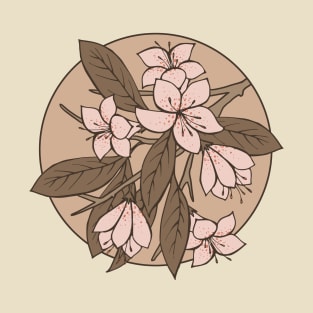 Pink and Brown Sakura Branch T-Shirt