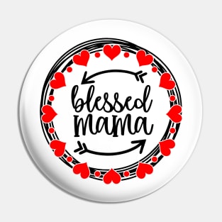 Blessed Mama Heart Circle Mothers Day Gift Pin