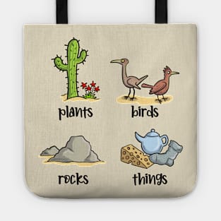 Plants, birds, rocks, things Tote