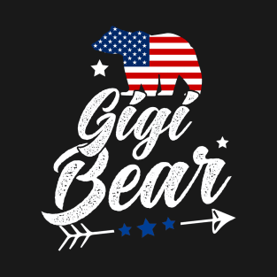 Gigi Bear Patriotic Flag Matching 4th Of July T-Shirt