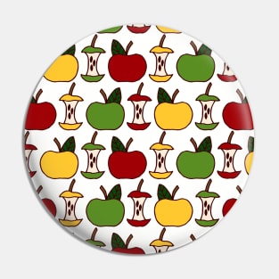 Apples and Apple Cores Multi-Colored | Apple Pattern Pin