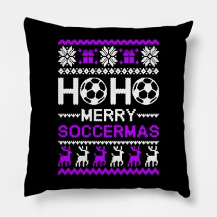 Christmas Soccer Ugly Sweater Pillow