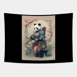 Japanese samurai panda Tapestry