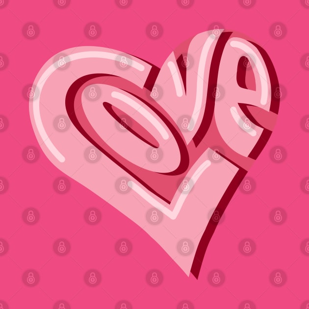 LOVE HEART PINK by MAYRAREINART