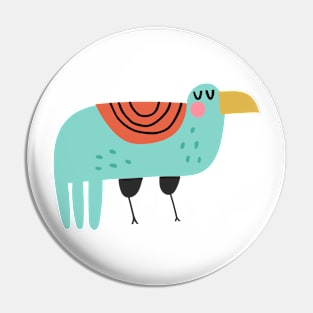 Funny Mint Bird Pin