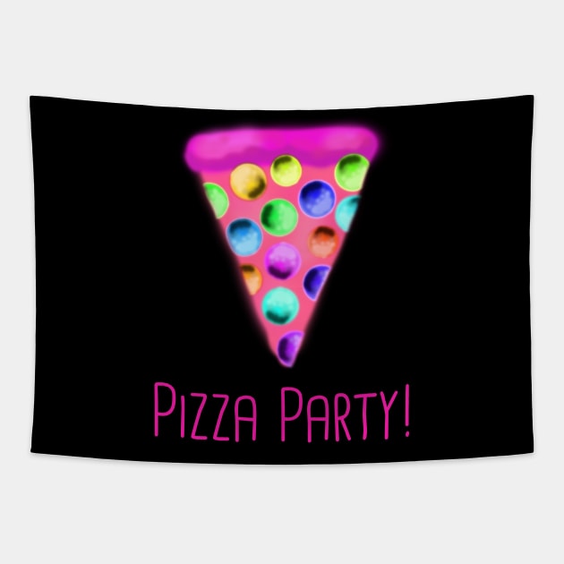 Pizza Party! (Pink) Tapestry by KelseyLovelle