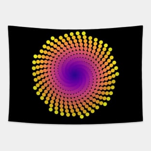 Whirlpool Spiral | Light Sunset Yellow Red Blue Tapestry