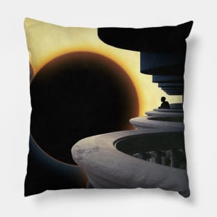 Sunny View - Space Aesthetic, Retro Futurism, Sci Fi Pillow