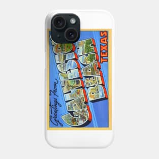 Greetings from Galveston Beach Texas - Vintage Large Letter Postcard Phone Case