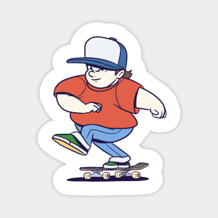 Funny Skater Cartoon Skateboarder Skateboard Magnet