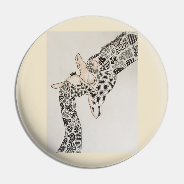 Mama & Baby Giraffe Pin by havenhill studios