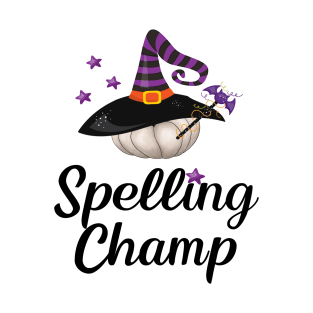 Halloween Witch Tshirt Funny Spelling Champ Costume T-Shirt