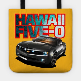 Hawaii Five-O Black Camaro (Red Outline) Tote