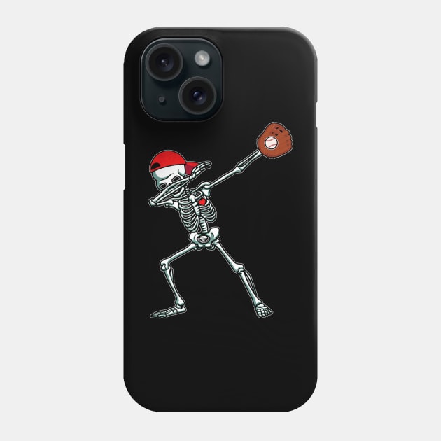 Dabbing Baseball Hip Hop Skull Floral Skeleton Phone Case by SkullGrungeSHOP