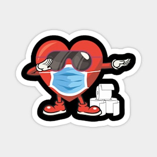 Dabbing Heart Mask Funny Valentines Day Design Magnet