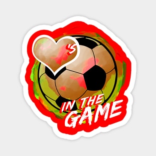 Soccer - Hearts In The Game - Dirty Orange Magnet