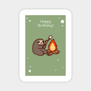 Happy Birthday Campfire Sloth Magnet