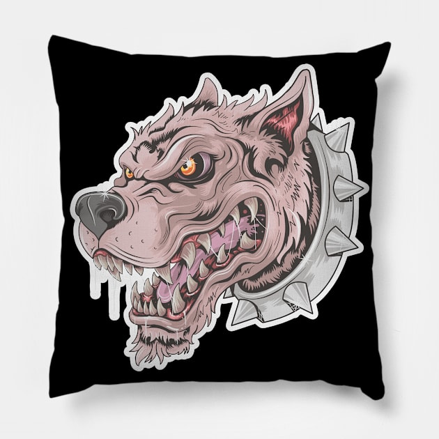 Mad Dog Pillow by Dark_Ink