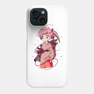 Japanese Scythe Creepy Boy - Vector art illustration Phone Case