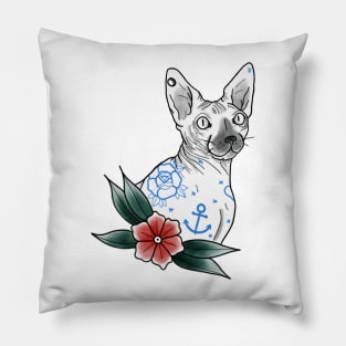 Tattoo cat Pillow