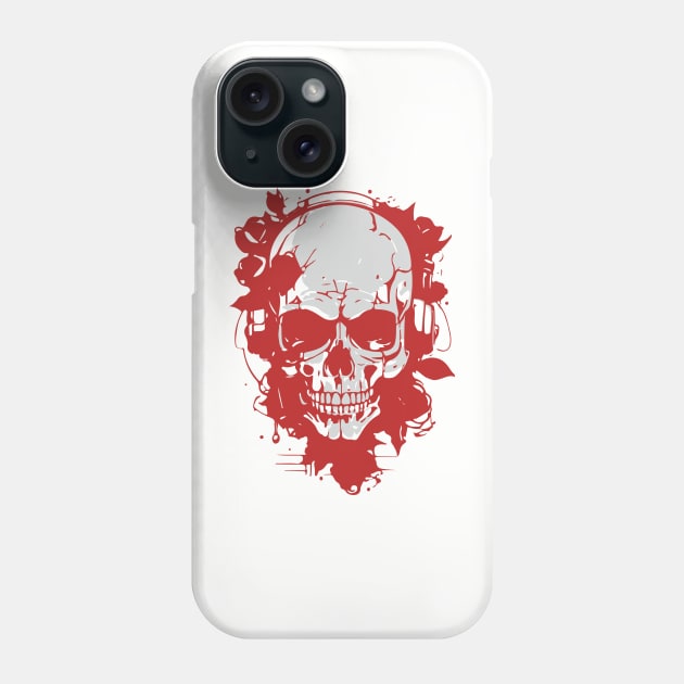 skull with roses Phone Case by lkn