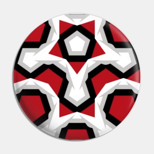 Red Black White Grey Geometric Pin