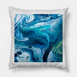 Hurricane Hallie (Marbled Acrylic Pour) Pillow