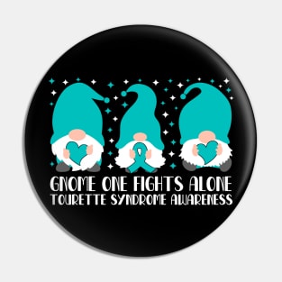 Gnome One Fights Alone Tourette Syndrome Awareness Pin