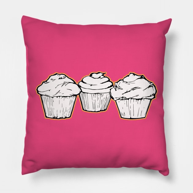 3 Cupcakes Pillow by saitken