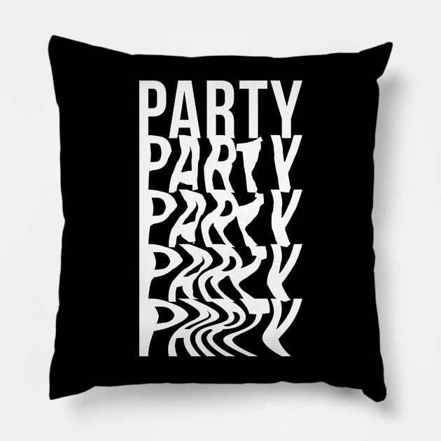 crazy party logo Pillow by lkn