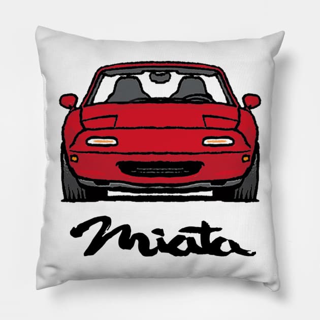 MX5 Miata NA Red Pillow by Woreth