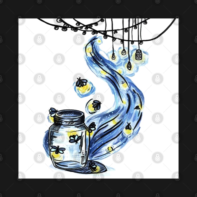 Fireflies inside a bottle by Art by Ergate