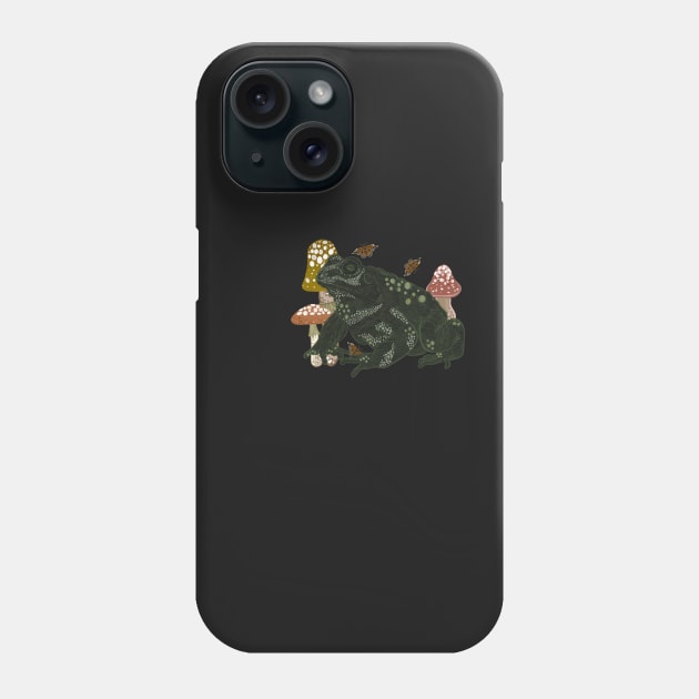 Cute Trendy Frog and Mushroom Art Phone Case by Richardsonh25