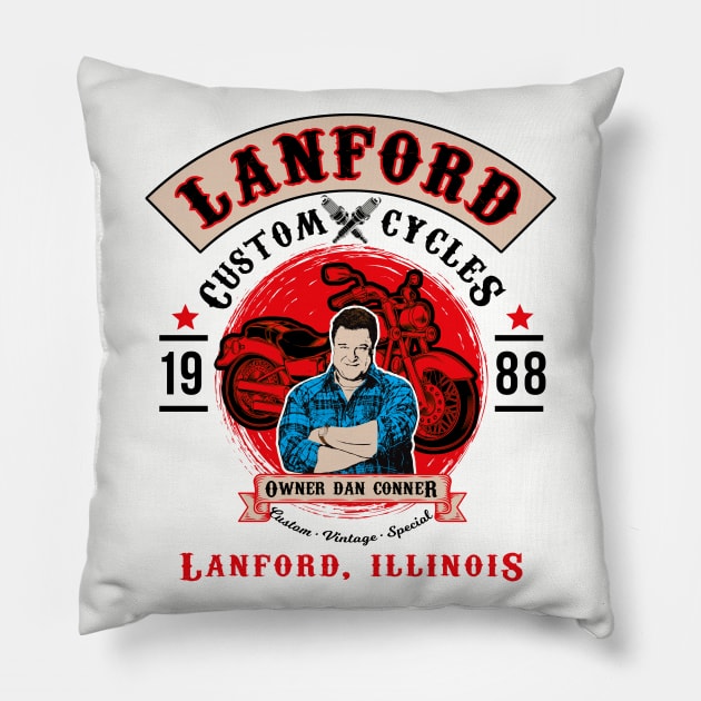Lanford Custom Cycles Dan Conner Lts Pillow by Alema Art