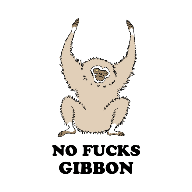 No Fucks Gibbon White Shirt Design by xenotransplant