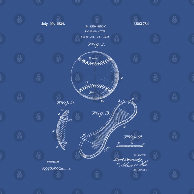 Baseball Patent - Softball Art - Blueprint by patentpress