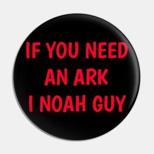 Funny Fishing Noah Ark Boat Christian Pun Text Pin