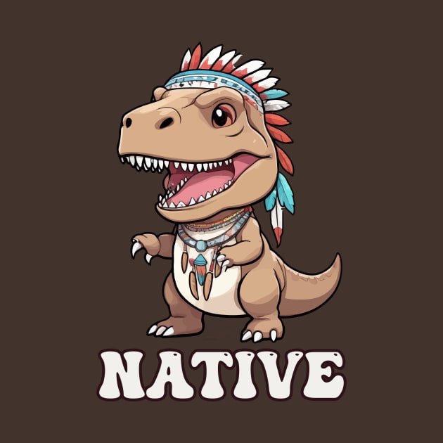 Native American Indigenous Dinosaur by Rishirt