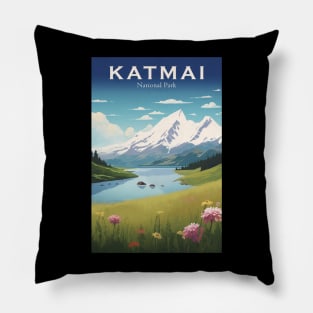 Katmai National Park Travel Poster Pillow