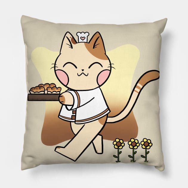 Baker Cat Pillow by Cuteful