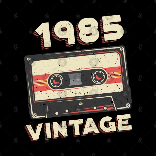 Vintage 1985 Retro Cassette Tape 35th Birthday by aneisha