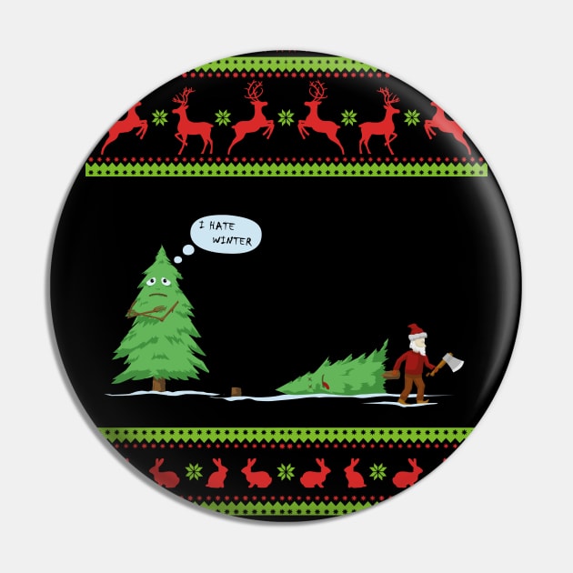 Funny Ugly Christmas Sweater Pin by MasliankaStepan