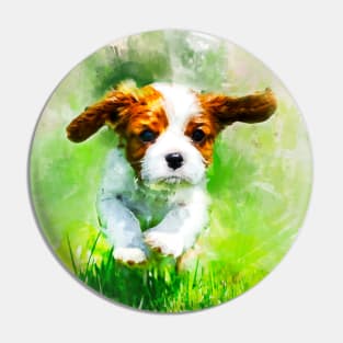 Cavalier King Charles Spaniel puppy watercolor Pin