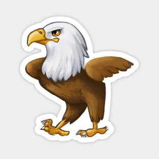 Cute Bald Eagle Drawing Magnet