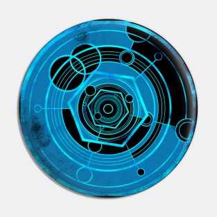 Weathered Clockwork - Light Blue (Gallifreyan inspired) Pin