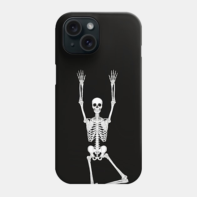 halloween funny yoga skeletons Phone Case by gossiprag