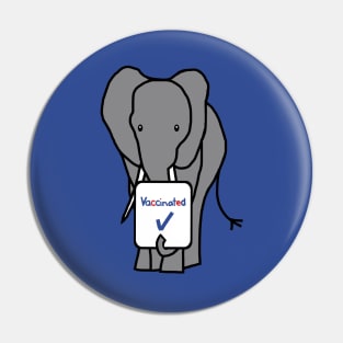 Grey Elephant with Vaccinated Sign Pin